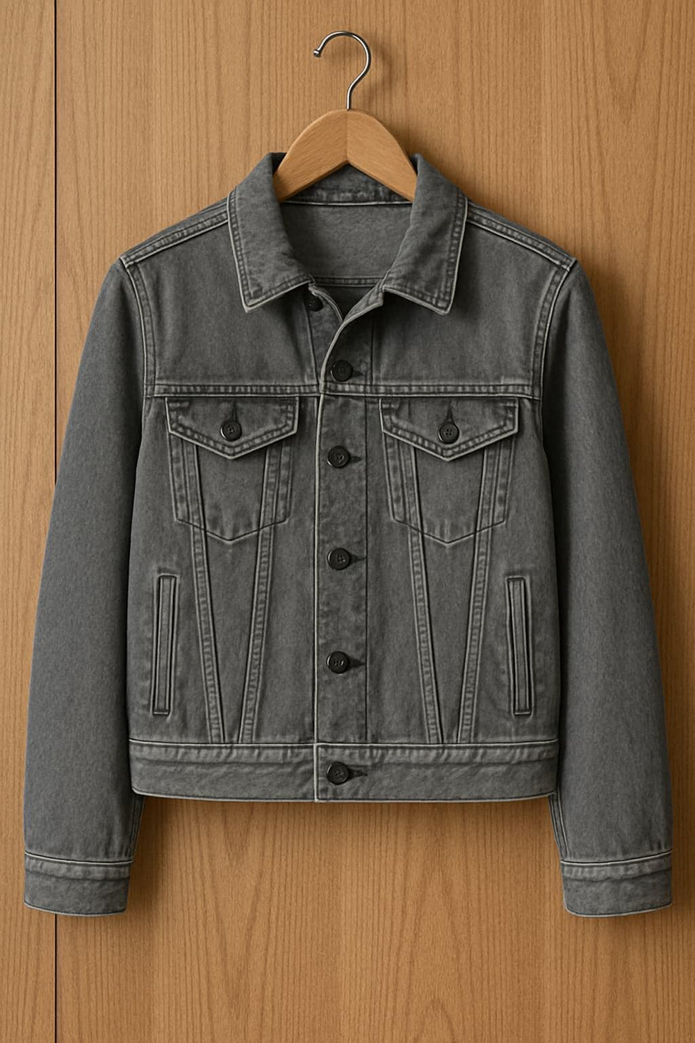 Grey Denim Jacket: Casual Streetwear Jean Coat