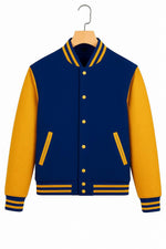 Blue and Yellow Varsity Jacket | Retro Bomber, College Style