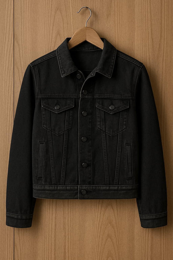 Black Denim Jacket – Classic Unisex Jean Coat