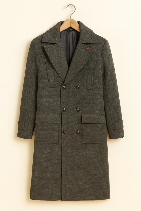 Grey Trench Coat: Vintage 4 Pocket Long Jacket