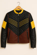 Vintage Style Quilted Faux Leather Jacket