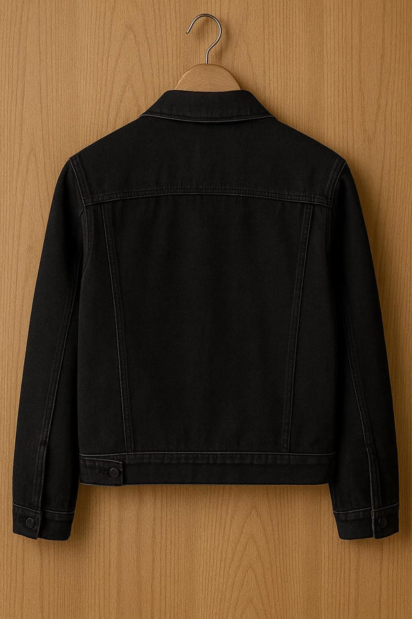 Black Denim Jacket – Classic Unisex Jean Coat