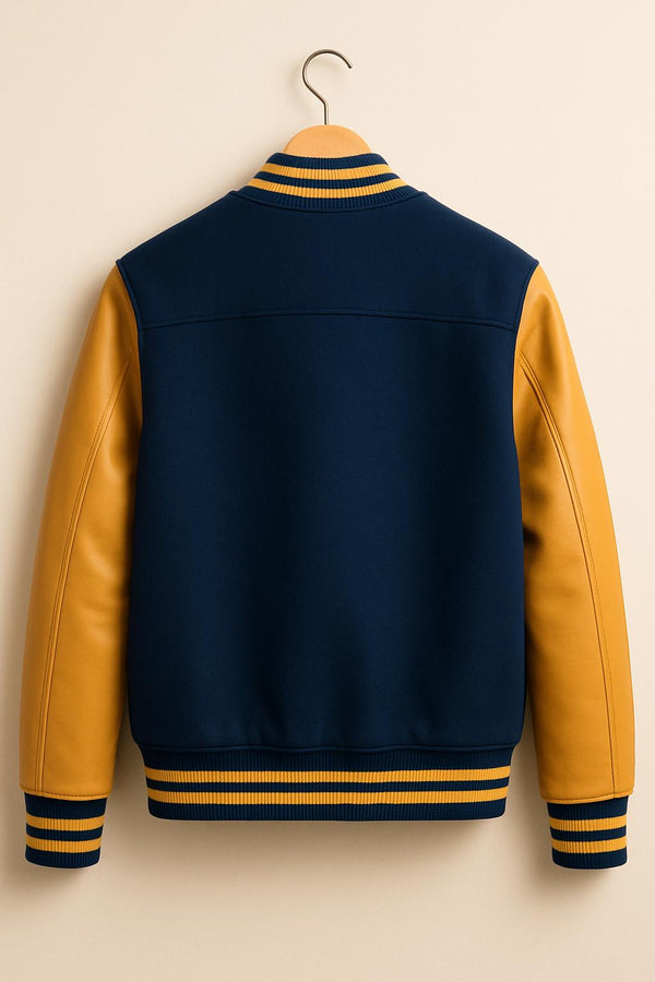 Blue and Yellow Varsity Jacket | Retro Bomber, College Style