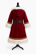 Handmade Luxury Velvet Santa Coat: Faux Fur Trim, Gold Embroidery