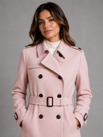 Pink Wool Trench Coat 2