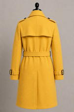 Mustard Yellow Wool Trench Coat 6