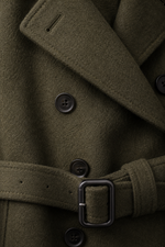 Olive Green Wool Trench Coat 5