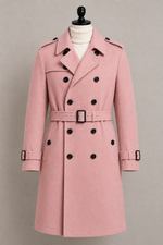 Pink Wool Trench Coat 4