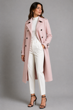 Pink Wool Trench Coat 1