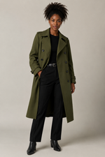Olive Green Wool Trench Coat 6