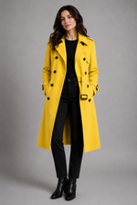 Mustard Yellow Wool Trench Coat 1
