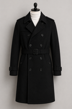 Black Wool Trench Coat 4