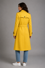 Mustard Yellow Wool Trench Coat 3