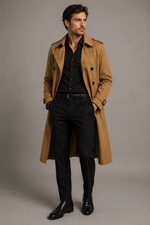 Camel Cotton Trench Coat 1