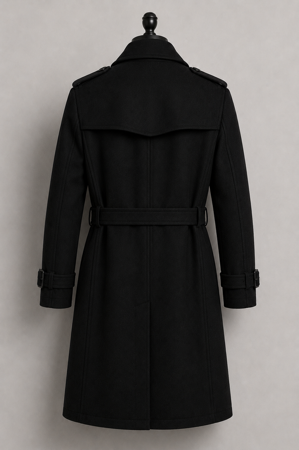 Black Wool Trench Coat 2