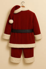 Luxury Red Wool Santa Suit with White Fur Trim & Beige Vest