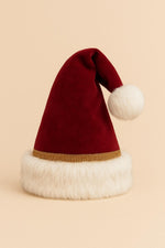 Handmade Luxury Velvet Santa Pants: White Faux Fur Trim with Free Hat