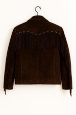 Vintage Brown Suede Fringe Jacket