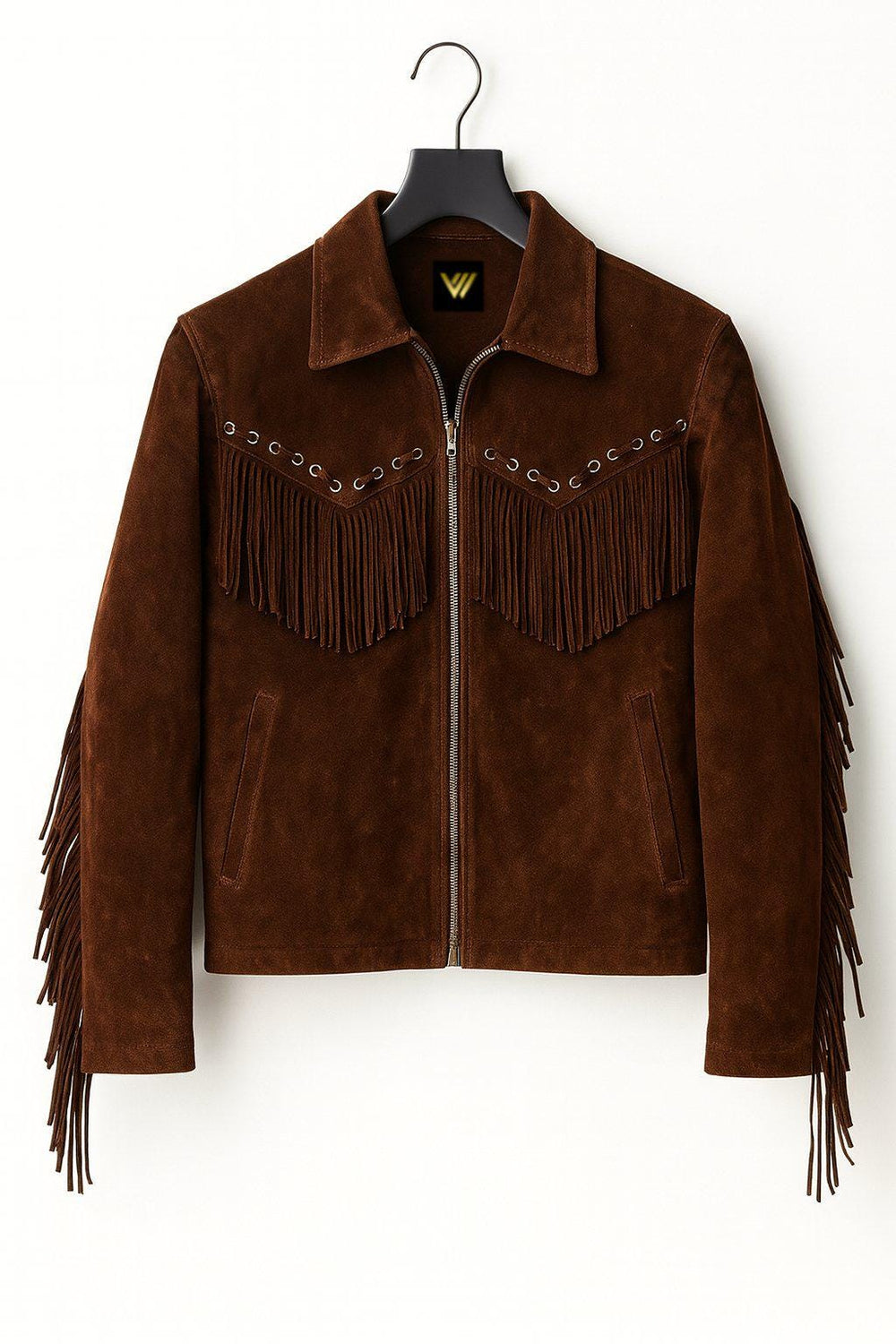 Vintage Brown Suede Fringe Jacket