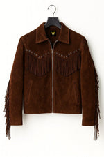 Vintage Brown Suede Fringe Jacket