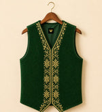 Luxury Embroidered Santa Vest Red Velvet Christmas Waistcoat
